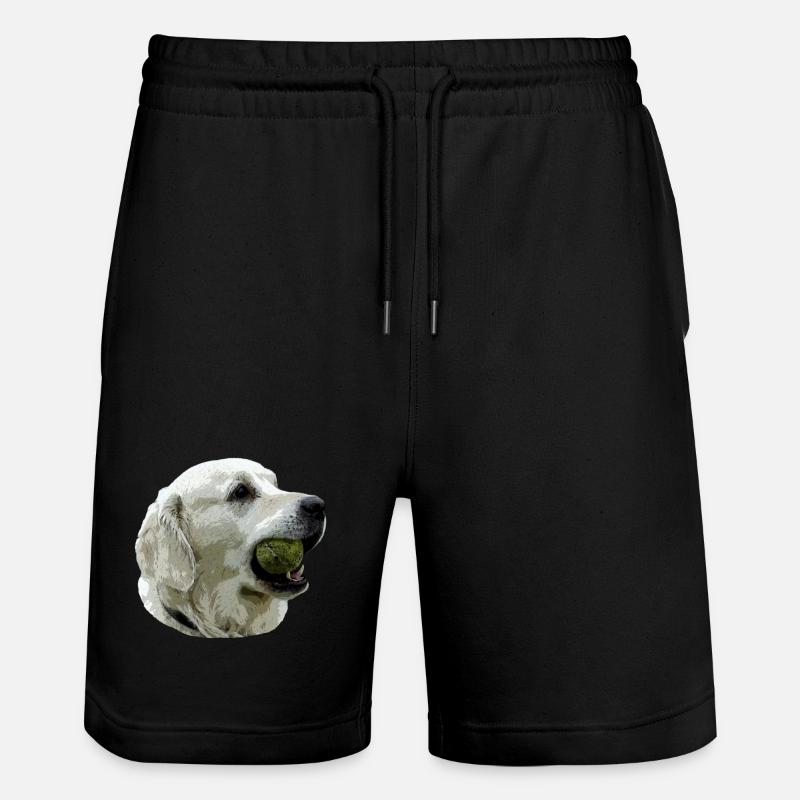 Labrador mit Ball - Stanley/Stella Unisex Bio Joggingshorts Trainer  - Schwarz