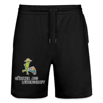 Gärtner aus Leidenschaft - Stanley/Stella Unisex Bio Joggingshorts Trainer  - Schwarz - Vorne - Nik (191cm) & Marisol (170cm)