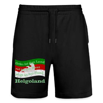 helgoland insel - Stanley/Stella Unisex Bio Joggingshorts Trainer  - Schwarz - Vorne - Nik (191cm) & Marisol (170cm)