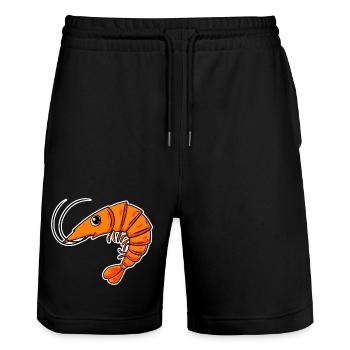 Shrimp Shrimp - Stanley/Stella Trainer Unisex Organic Jogging Shorts - black - Front - Nik (191cm) & Marisol (170cm)