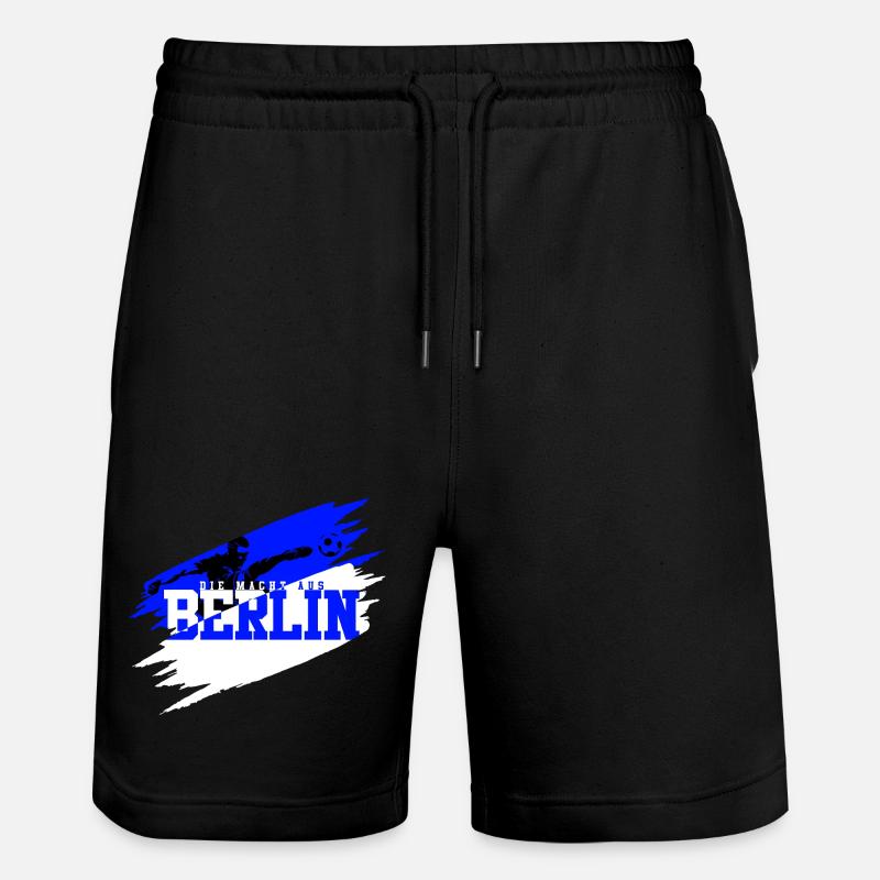 Berlin Soccer Charlottenburg Bleu Blanc - Short de jogging bio TRAINER Stanley/Stella unisexe - noir