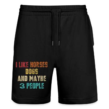 Humorvolles Hundeliebhaber-Motiv - Stanley/Stella Unisex Bio Joggingshorts Trainer  - Schwarz - Vorne - Nik (191cm) & Marisol (170cm)
