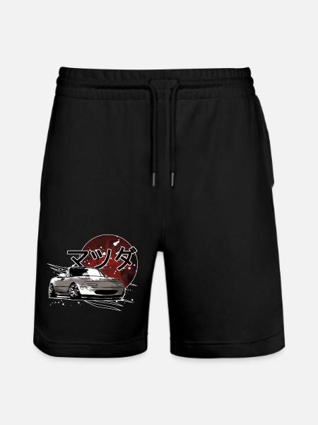 Car Mx5 Miata Japanese writing - Stanley/Stella Trainer Unisex Organic Jogging Shorts - black