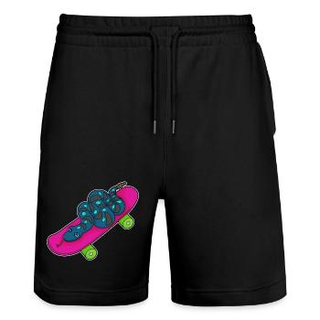 Snake Skater Skateboard - Short de jogging bio TRAINER Stanley/Stella unisexe - noir - Devant - Nik (191cm) & Marisol (170cm)
