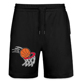 Basketball Basketballer - Stanley/Stella Unisex Bio Joggingshorts Trainer  - Schwarz - Vorne - Nik (191cm) & Marisol (170cm)