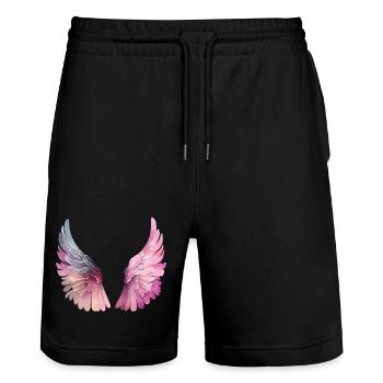 Pastel Watercolor Wings for Women - Stanley/Stella Trainer Unisex Organic Jogging Shorts - black - Front - Nik (191cm) & Marisol (170cm)