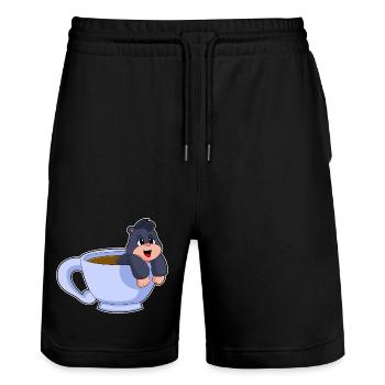 Tasse à café Mole - Short de jogging bio TRAINER Stanley/Stella unisexe - noir - Devant - Nik (191cm) & Marisol (170cm)