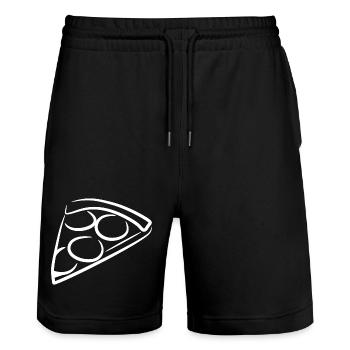 Pizza Sketch - Stanley/Stella Trainer Unisex Organic Jogging Shorts - black - Front - Nik (191cm) & Marisol (170cm)