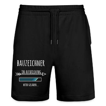 Bauzeichner Beruf Ausbildung Geschenk - Stanley/Stella Unisex Bio Joggingshorts Trainer  - Schwarz - Vorne - Nik (191cm) & Marisol (170cm)