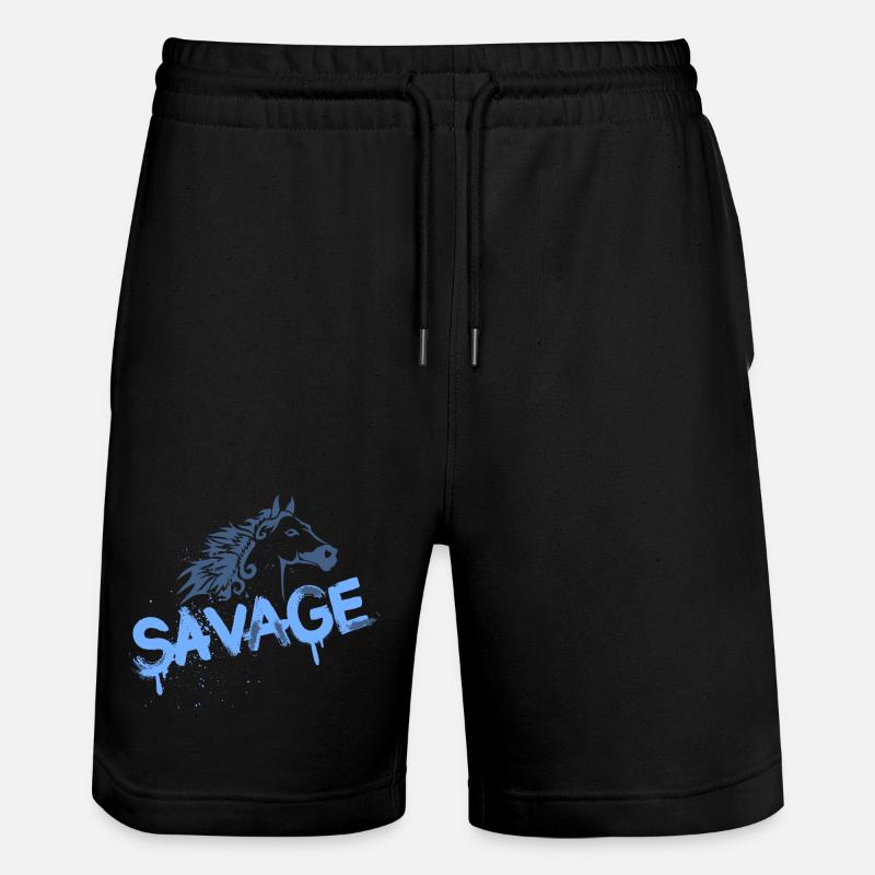 Conception de graffiti de cheval sauvage - Short de jogging bio TRAINER Stanley/Stella unisexe - noir