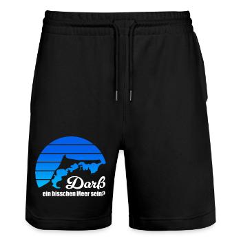 Darß ein bisschen Meer sein? Ostsee Fischland blau - Stanley/Stella Unisex Bio Joggingshorts Trainer  - Schwarz - Vorne - Nik (191cm) & Marisol (170cm)