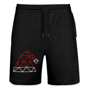 Christmas Hat - Geometric Lines - Stanley/Stella Trainer Unisex Organic Jogging Shorts - black - Front - Nik (191cm) & Marisol (170cm)