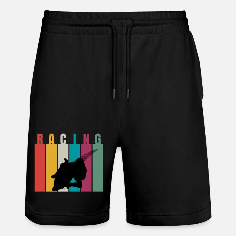 Racing Retro Silhouette - Stanley/Stella Unisex Bio Joggingshorts Trainer - Schwarz