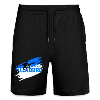 Fußball Hamburg Norden Fan - Stanley/Stella Unisex Bio Joggingshorts Trainer  - Schwarz - Vorne - Nik (191cm) & Marisol (170cm)
