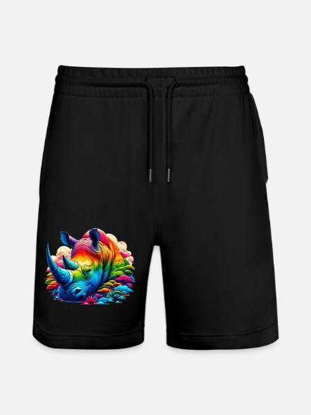 Rhinoceros - Stanley/Stella Trainer Unisex Organic Jogging Shorts - black