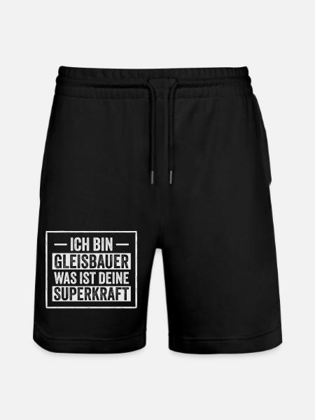 I am Geisbauer Your superpower - Stanley/Stella Trainer Unisex Organic Jogging Shorts - black