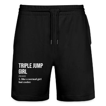 triple saut - Short de jogging bio TRAINER Stanley/Stella unisexe - noir - Devant - Nik (191cm) & Marisol (170cm)