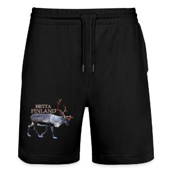 Wärme - Stanley/Stella Unisex Bio Joggingshorts Trainer  - Schwarz - Vorne - Nik (191cm) & Marisol (170cm)