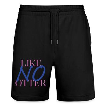Otter mal anders – Wortspiel mit Stil - Stanley/Stella Unisex Bio Joggingshorts Trainer  - Schwarz - Vorne - Nik (191cm) & Marisol (170cm)