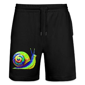 Escargot - Short de jogging bio TRAINER Stanley/Stella unisexe - noir - Devant - Nik (191cm) & Marisol (170cm)