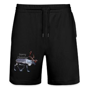 Merry Christmas - Stanley/Stella Trainer Unisex Organic Jogging Shorts - black - Front - Nik (191cm) & Marisol (170cm)