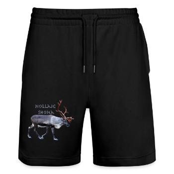 Nollaig Shona - Stanley/Stella Trainer Unisex Organic Jogging Shorts - black - Front - Nik (191cm) & Marisol (170cm)