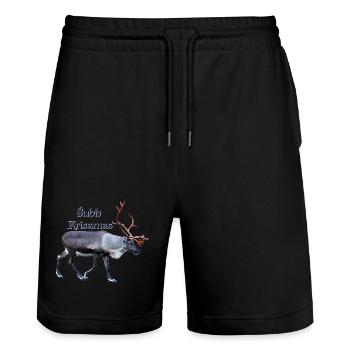 Subh Krisamas - Stanley/Stella Unisex Bio Joggingshorts Trainer  - Schwarz - Vorne - Nik (191cm) & Marisol (170cm)
