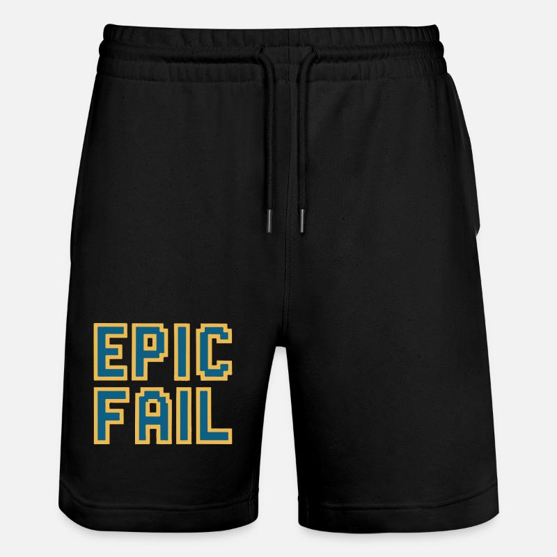 Epic fail - retro 8-bit gaming meme - Stanley/Stella Trainer Unisex Organic Jogging Shorts - black