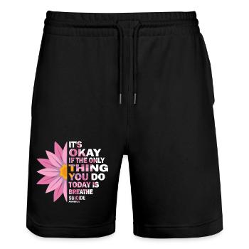 Es ist in Ordnung, wenn das Einzige, was der Atem ist, ist - Stanley/Stella Unisex Bio Joggingshorts Trainer  - Schwarz - Vorne - Nik (191cm) & Marisol (170cm)