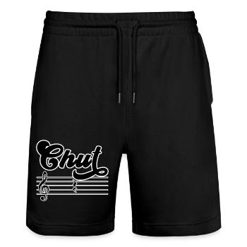 Silence Solfeggio Gift Musician and Student - Stanley/Stella Trainer Unisex Organic Jogging Shorts - black - Front - Nik (191cm) & Marisol (170cm)