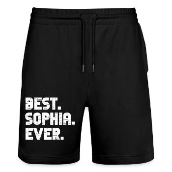 Best Sophia Ever Gift Saying - Stanley/Stella Trainer Unisex Organic Jogging Shorts - black - Front - Nik (191cm) & Marisol (170cm)