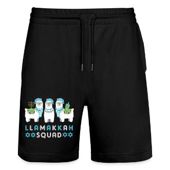 Chanukkah Hanukah Hanukkah - Stanley/Stella Trainer Unisex Organic Jogging Shorts - black - Front - Nik (191cm) & Marisol (170cm)