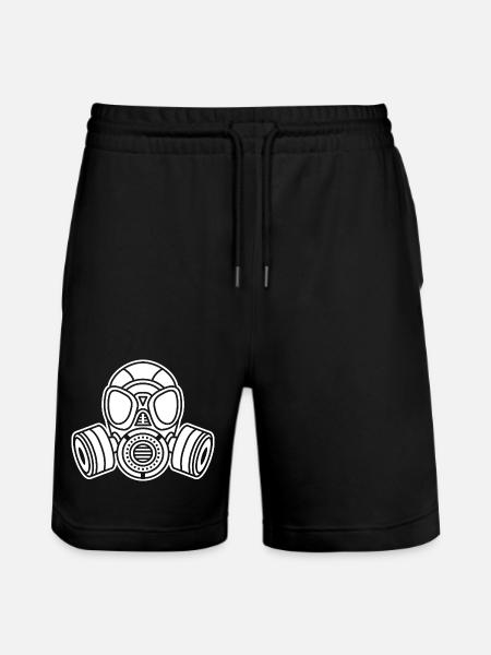 Gas Mask Silhouette: Military & Techno Look - Stanley/Stella Trainer Unisex Organic Jogging Shorts - black