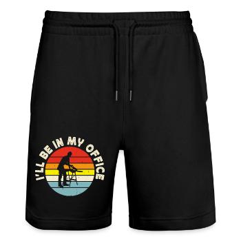 Lustige Holzarbeiter Waldarbeiter Geschenk - Stanley/Stella Unisex Bio Joggingshorts Trainer  - Schwarz - Vorne - Nik (191cm) & Marisol (170cm)