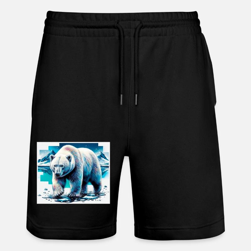 ours blanc - Short de jogging bio TRAINER Stanley/Stella unisexe - noir