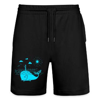 SOUPER - Short de jogging bio TRAINER Stanley/Stella unisexe - noir - Devant - Nik (191cm) & Marisol (170cm)