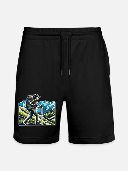 Wanderin Wandern - Stanley/Stella Unisex Bio Joggingshorts Trainer - Schwarz