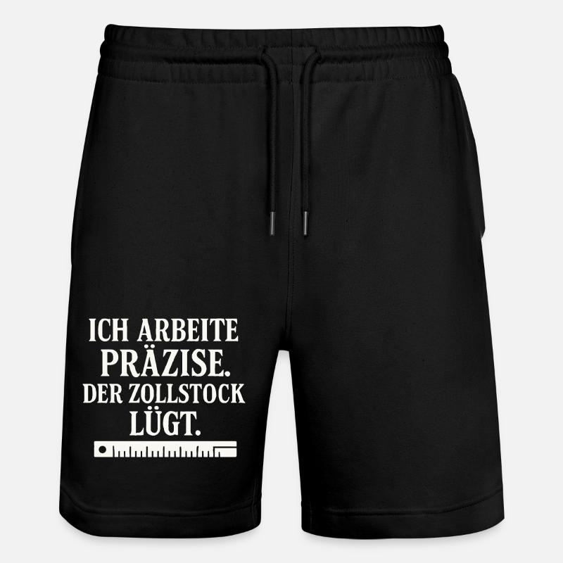 Craftsman Saying Folding Rule - Stanley/Stella Trainer Unisex Organic Jogging Shorts - black