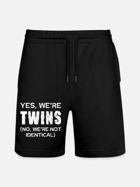 Twin joke: Not identical - Stanley/Stella Trainer Unisex Organic Jogging Shorts - black