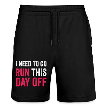 I Need To Go Run This Day Off - Stanley/Stella Trainer Unisex Organic Jogging Shorts - black - Front - Nik (191cm) & Marisol (170cm)