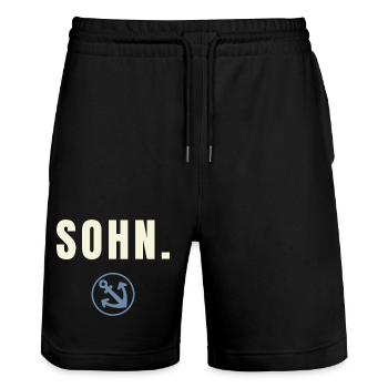 SOHN. Success Edition – Stone Blue Anker - Stanley/Stella Unisex Bio Joggingshorts Trainer  - Schwarz - Vorne - Nik (191cm) & Marisol (170cm)