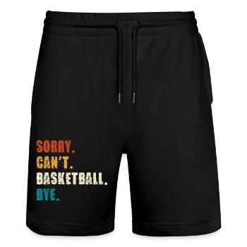 Sorry Can't Basketball Bye - Stanley/Stella Unisex Bio Joggingshorts Trainer  - Schwarz - Vorne - Nik (191cm) & Marisol (170cm)