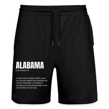 Alabama Football Bold Typography - Stanley/Stella Unisex Bio Joggingshorts Trainer  - Schwarz - Vorne - Nik (191cm) & Marisol (170cm)
