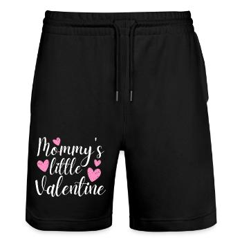 Mommy's Little Valentine - Short de jogging bio TRAINER Stanley/Stella unisexe - noir - Devant - Nik (191cm) & Marisol (170cm)