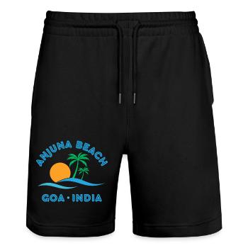 Plage d’Anjuna Goa Coucher de soleil - Short de jogging bio TRAINER Stanley/Stella unisexe - noir - Devant - Nik (191cm) & Marisol (170cm)