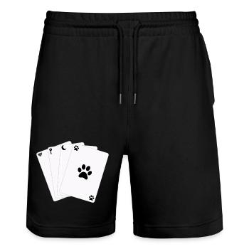 Cards Kartenspiel Game of Life Symbols - Stanley/Stella Unisex Bio Joggingshorts Trainer  - Schwarz - Vorne - Nik (191cm) & Marisol (170cm)