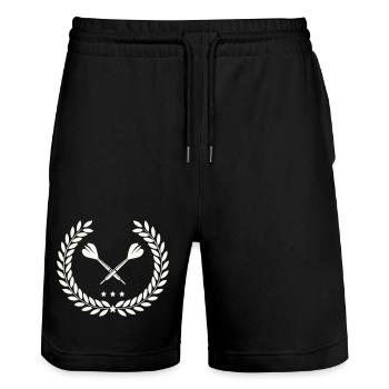 darts_lorbeerkranz - Stanley/Stella Unisex Bio Joggingshorts Trainer  - Schwarz - Vorne - Nik (191cm) & Marisol (170cm)