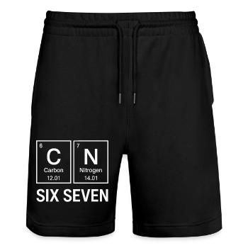 Six Seven 67 Meme Humor Elements Chemistry - Stanley/Stella Trainer Unisex Organic Jogging Shorts - black - Front - Nik (191cm) & Marisol (170cm)