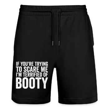If you're trying to scare me: I've p - Stanley/Stella Trainer Unisex Organic Jogging Shorts - black - Front - Nik (191cm) & Marisol (170cm)