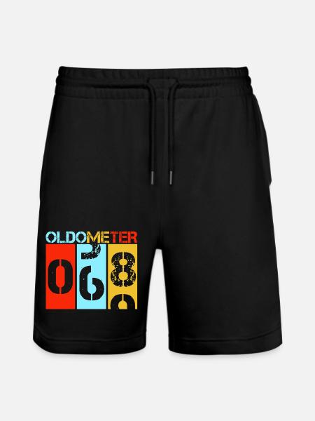 Oldometer 68 Retro 69th Birthday Milestone - Stanley/Stella Trainer Unisex Organic Jogging Shorts - black